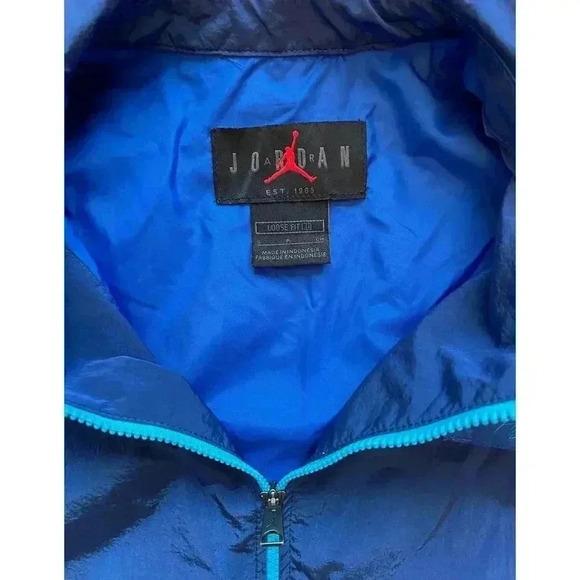 Jordan Essentials Flight Woven Full Zip Nylon Jacket Loose Fit Royal Blue Small - Picture 5 of 14